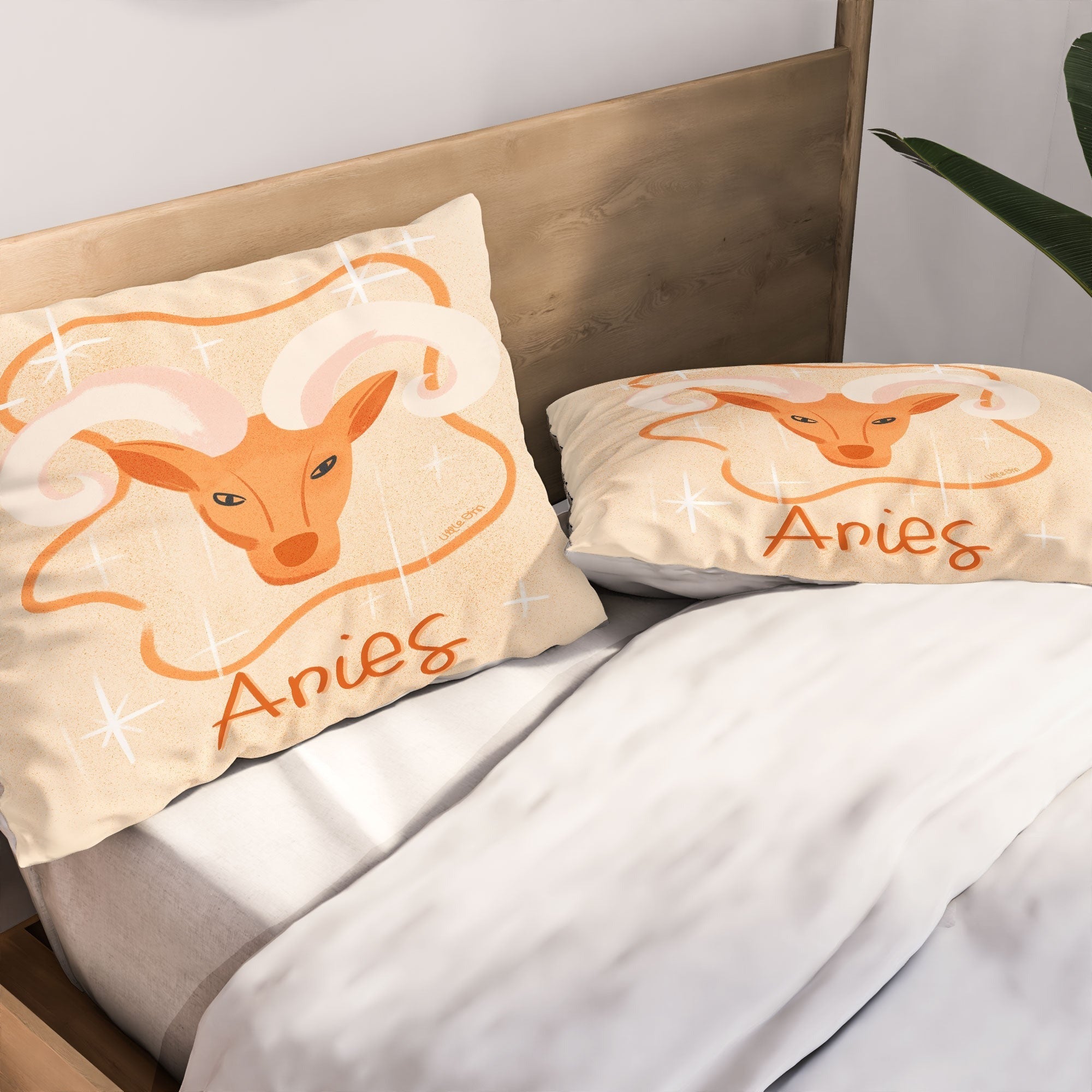Little Om Zodiac Signs Aries Pillow Shams