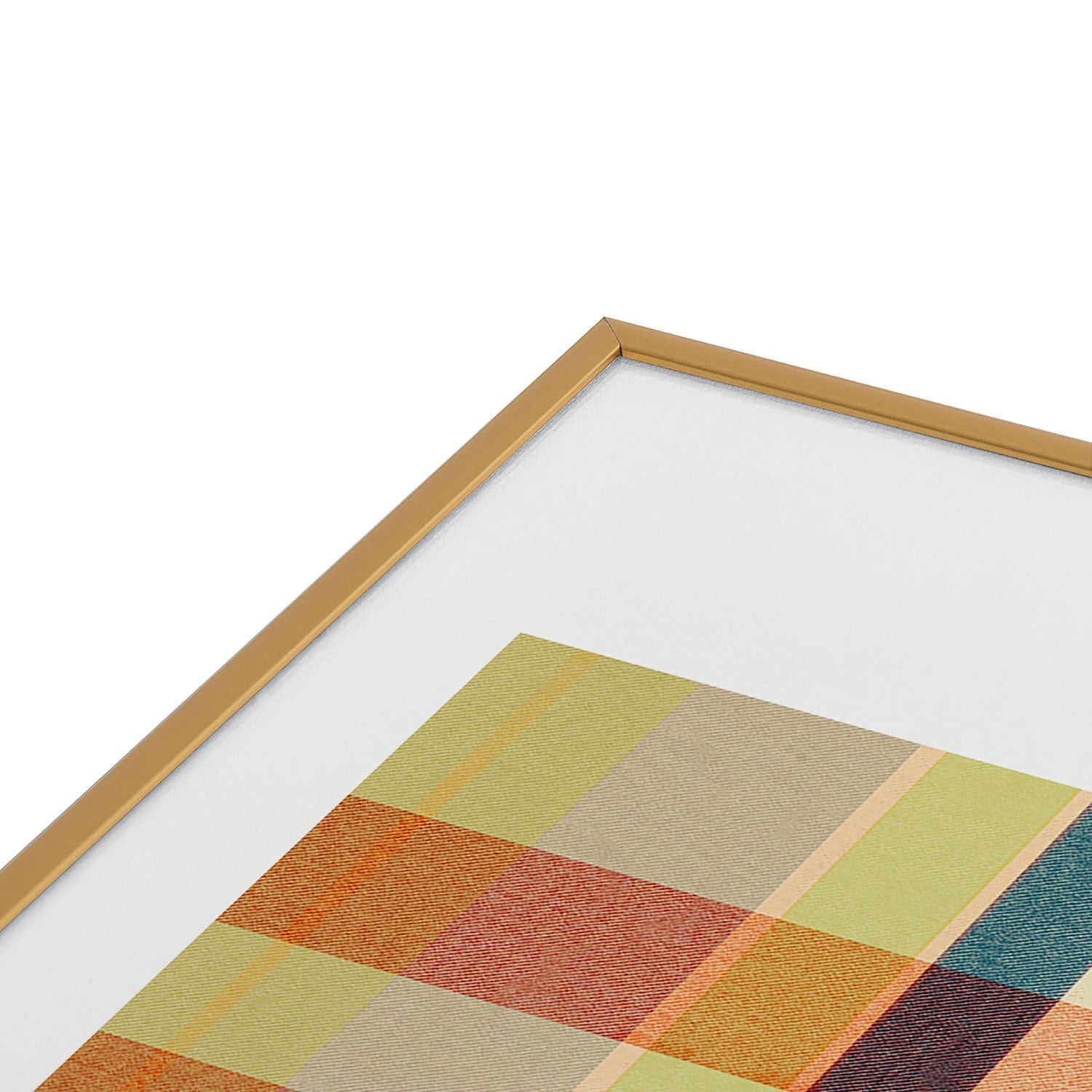 Marta Barragan Camarasa Retro Picnic Plaid Warm Tones Metal Framed Art Print