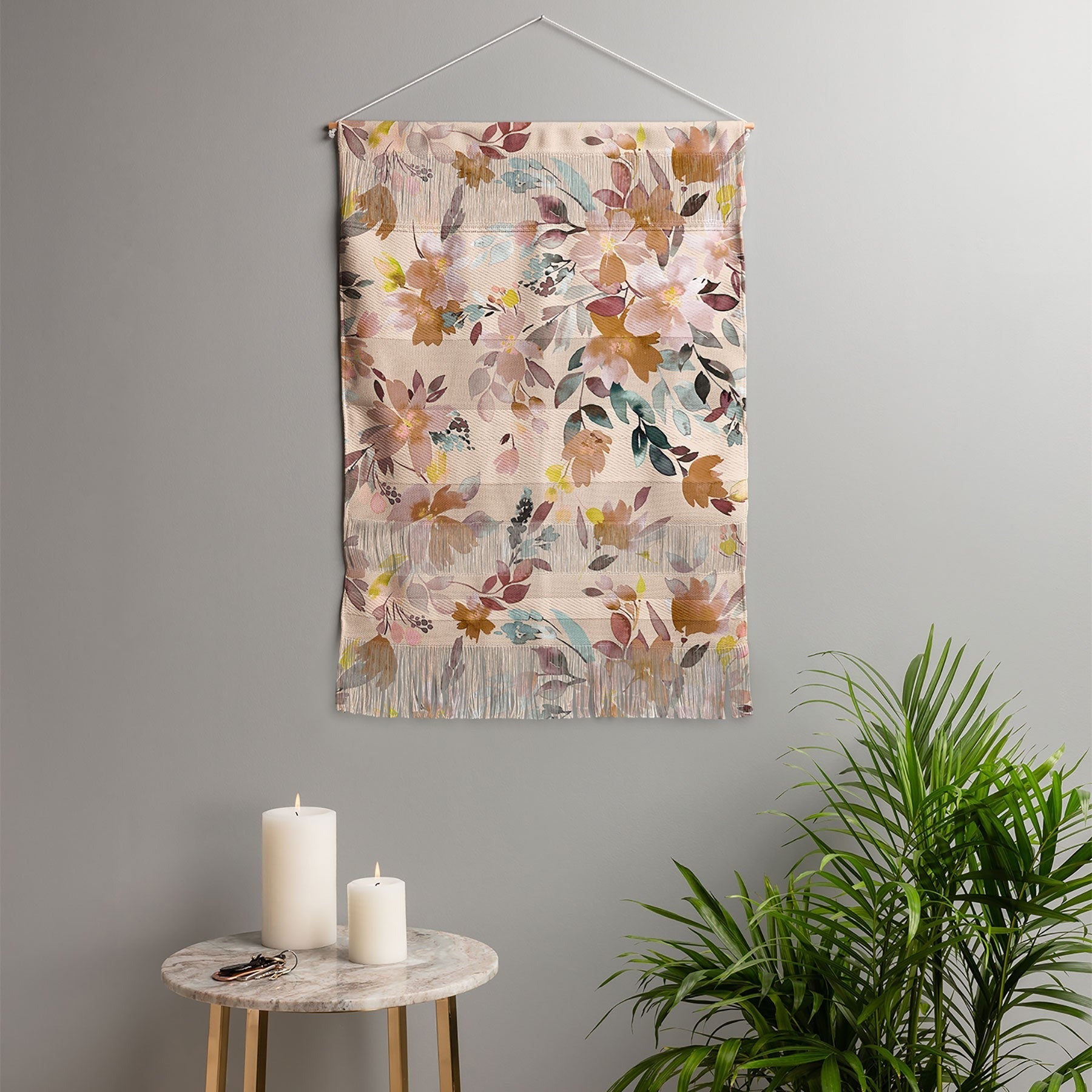 Ninola Design Botanic Retreat Floral Oleander Whimsical Soft Pink Wall Hanging Portrait