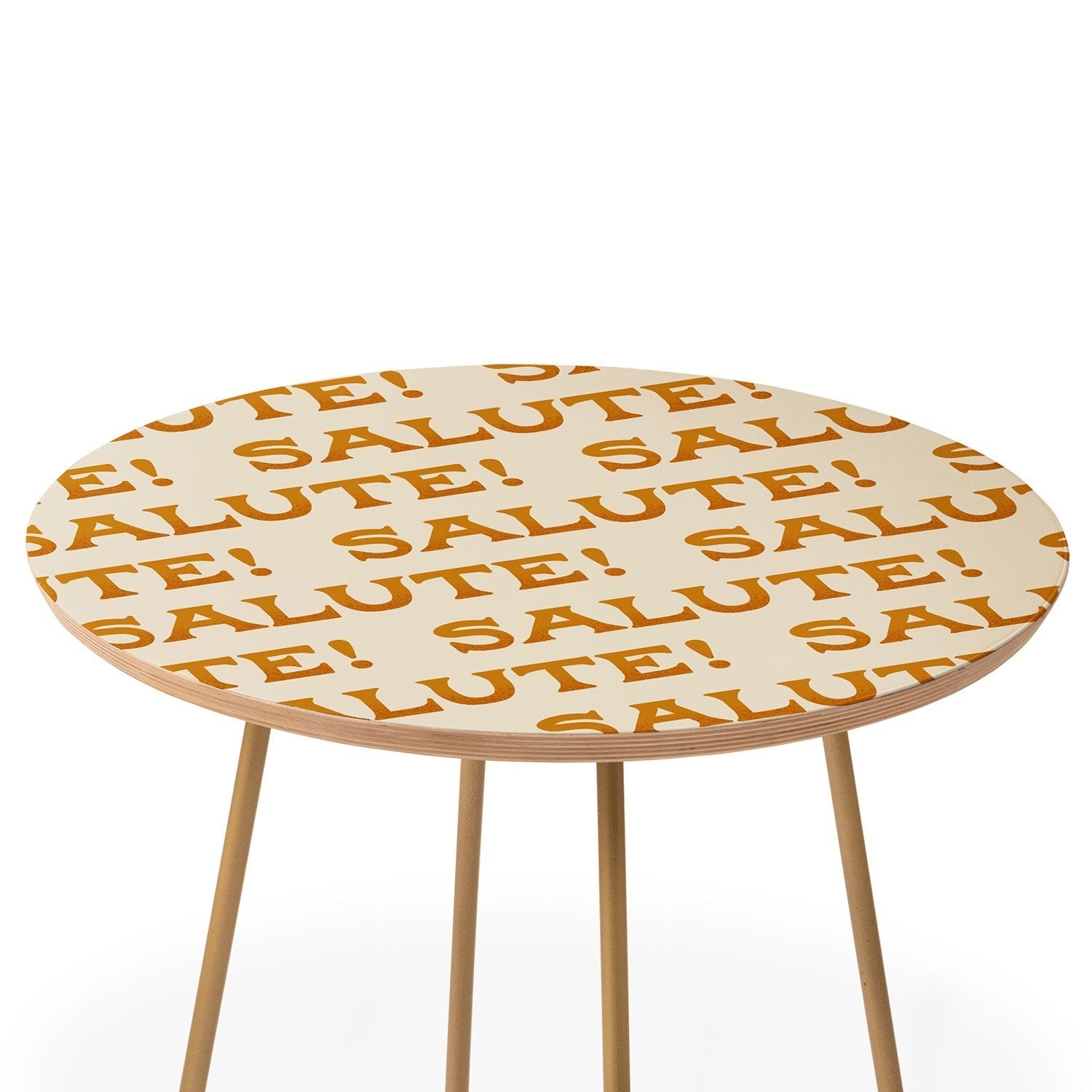 Jessica Molina Salute Gold Pattern on Cream Round Side Table