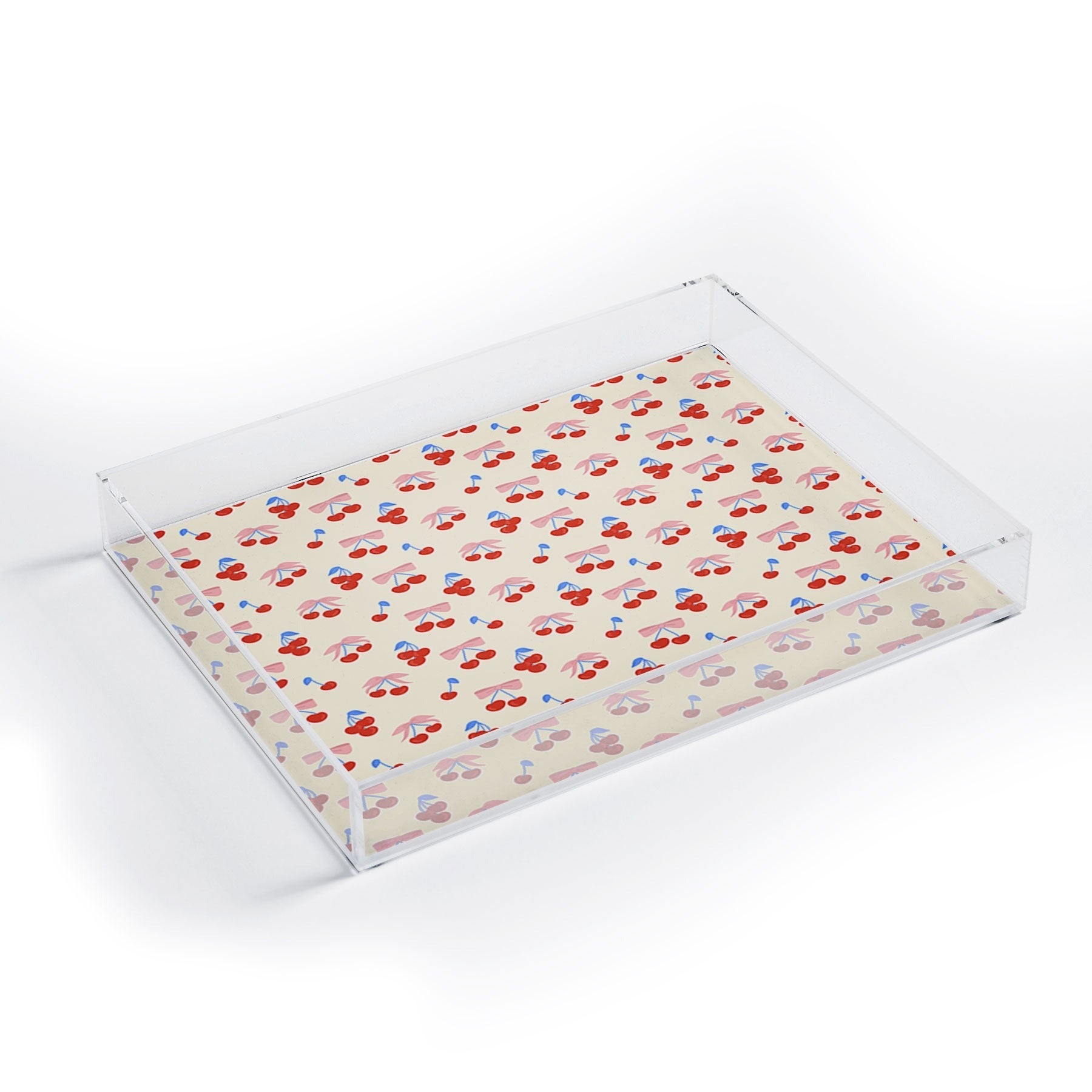 Design by Spark Cherries And Ribbons Acrylic Tray