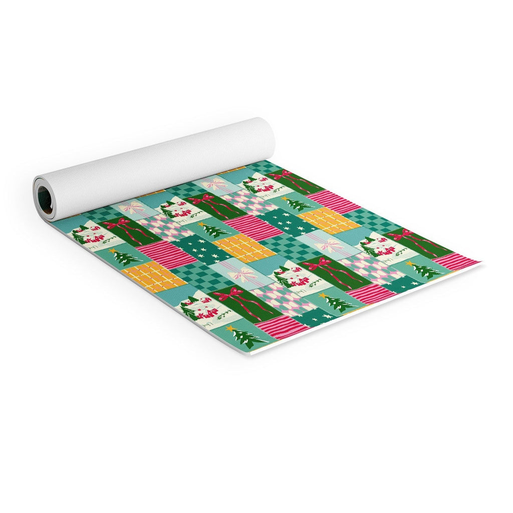 LouBruzzoni Cozy Christmas Patchwork Yoga Mat