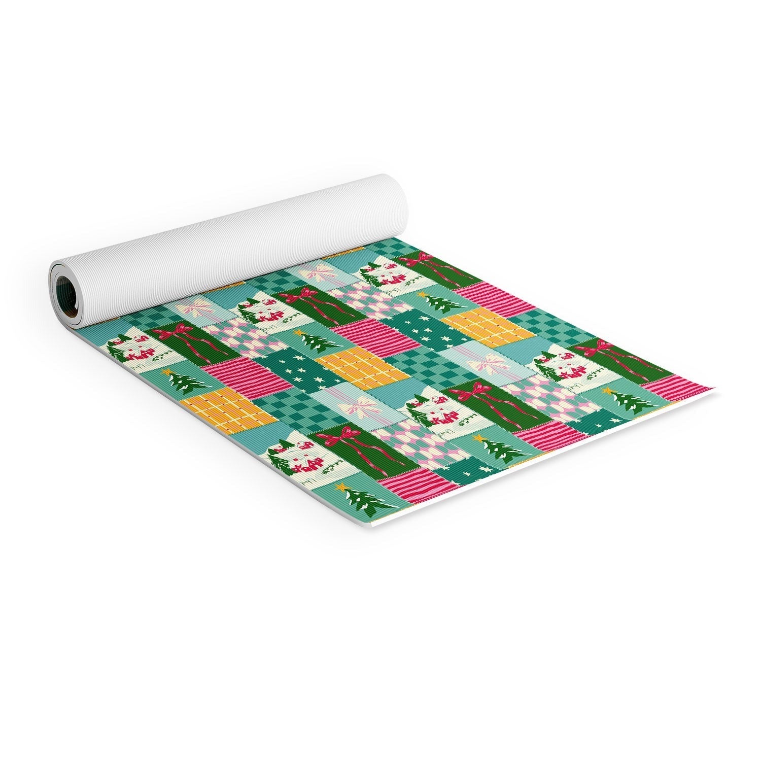 LouBruzzoni Cozy Christmas Patchwork Yoga Mat