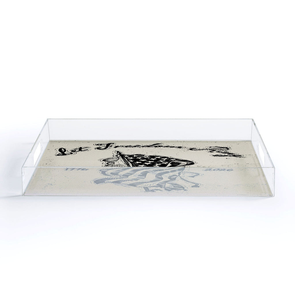 DENY Designs Let Freedom Ring Block Acrylic Tray