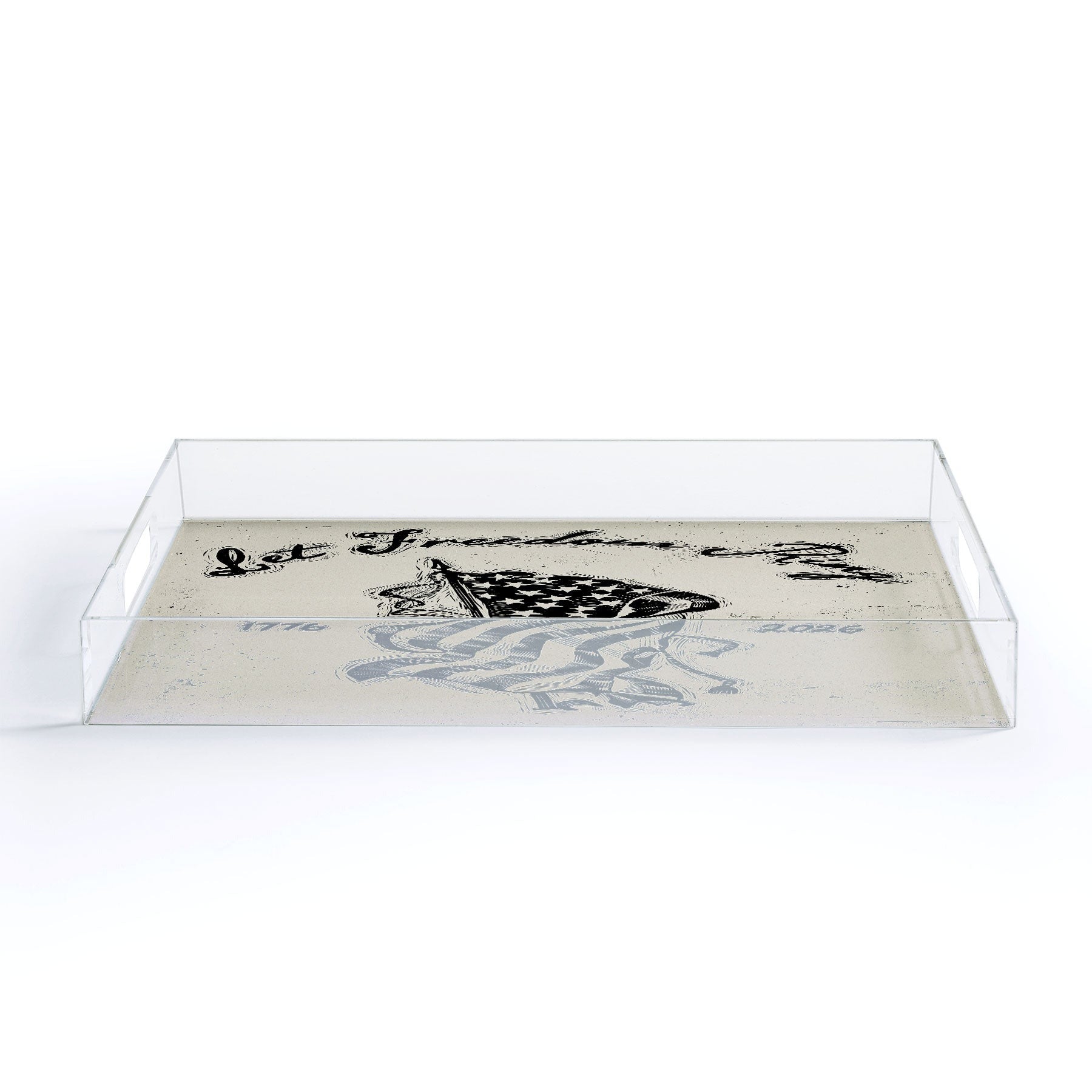 DENY Designs Let Freedom Ring Block Acrylic Tray