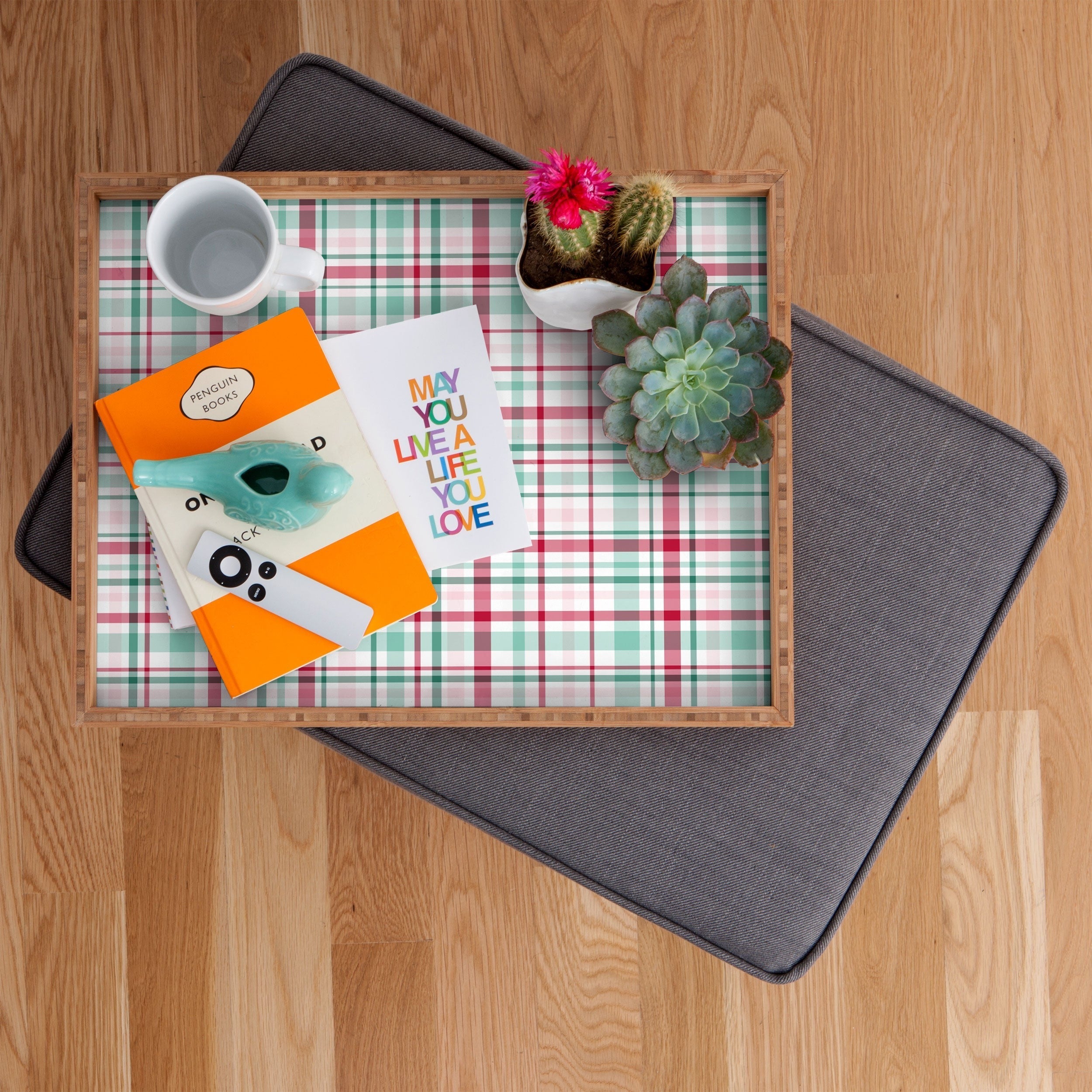 Lisa Argyropoulos Merry Vintage Plaid Rectangular Tray