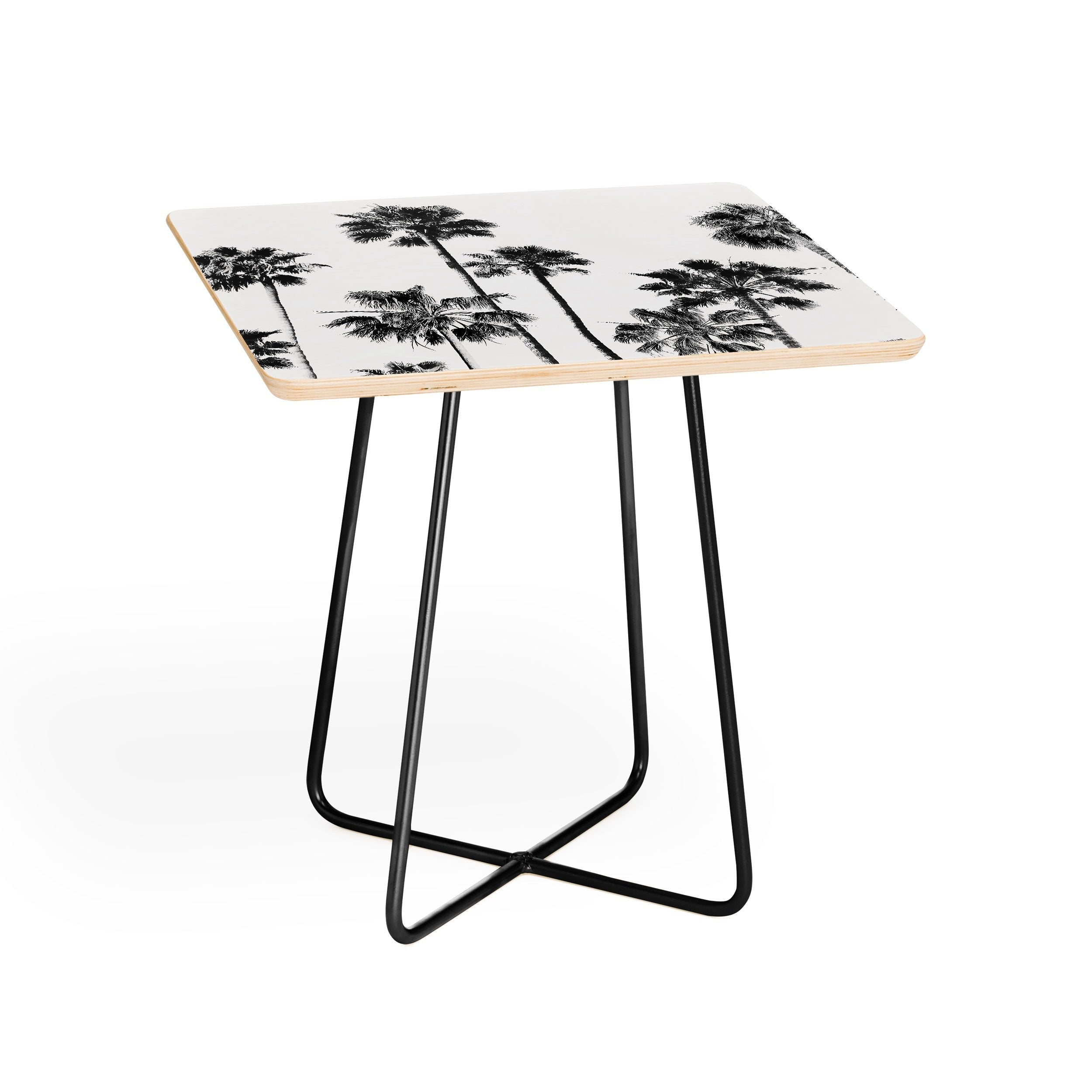 Gal Design Black And White Palms Side Table