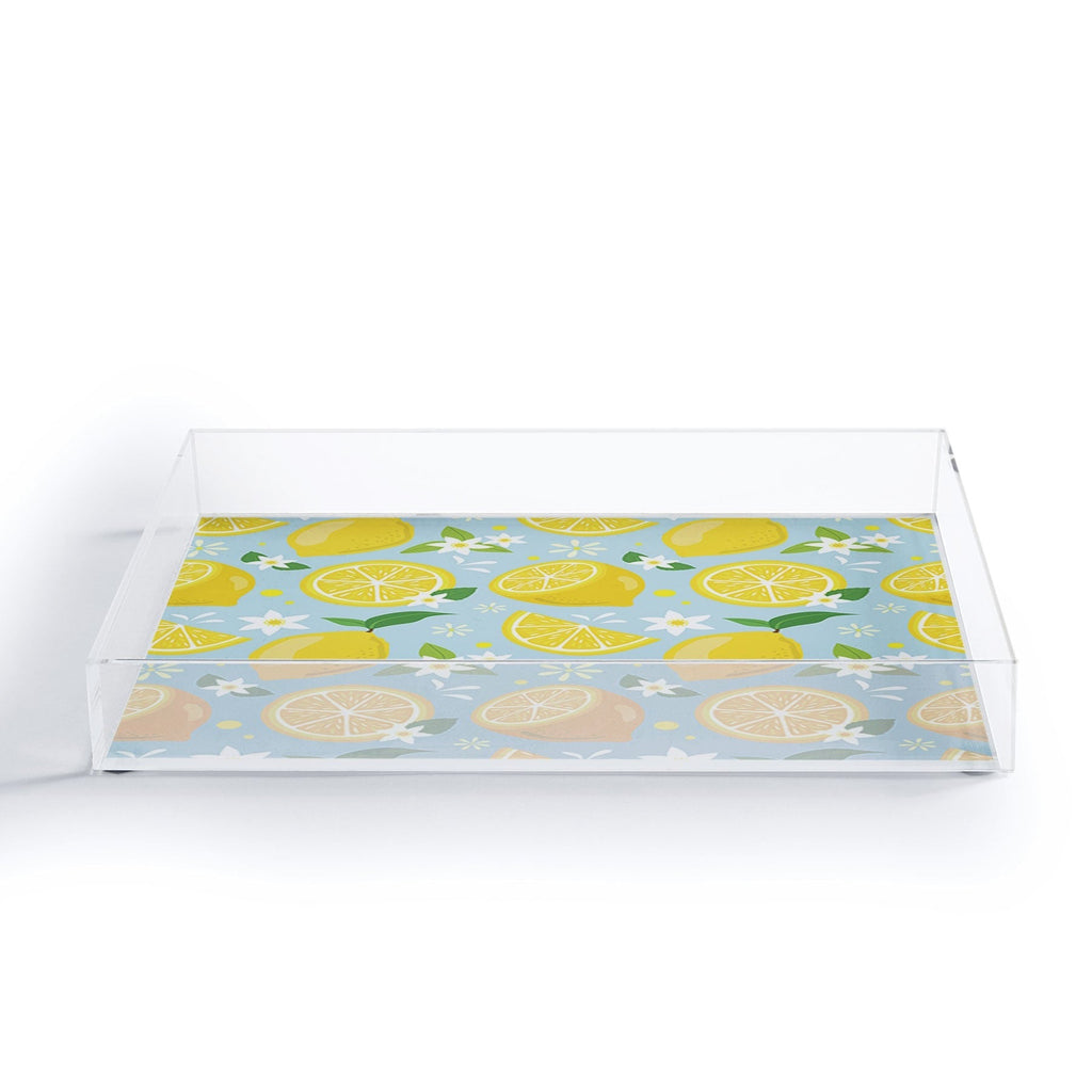 Design by Spark Lemony Fresh Florals Acrylic Tray
