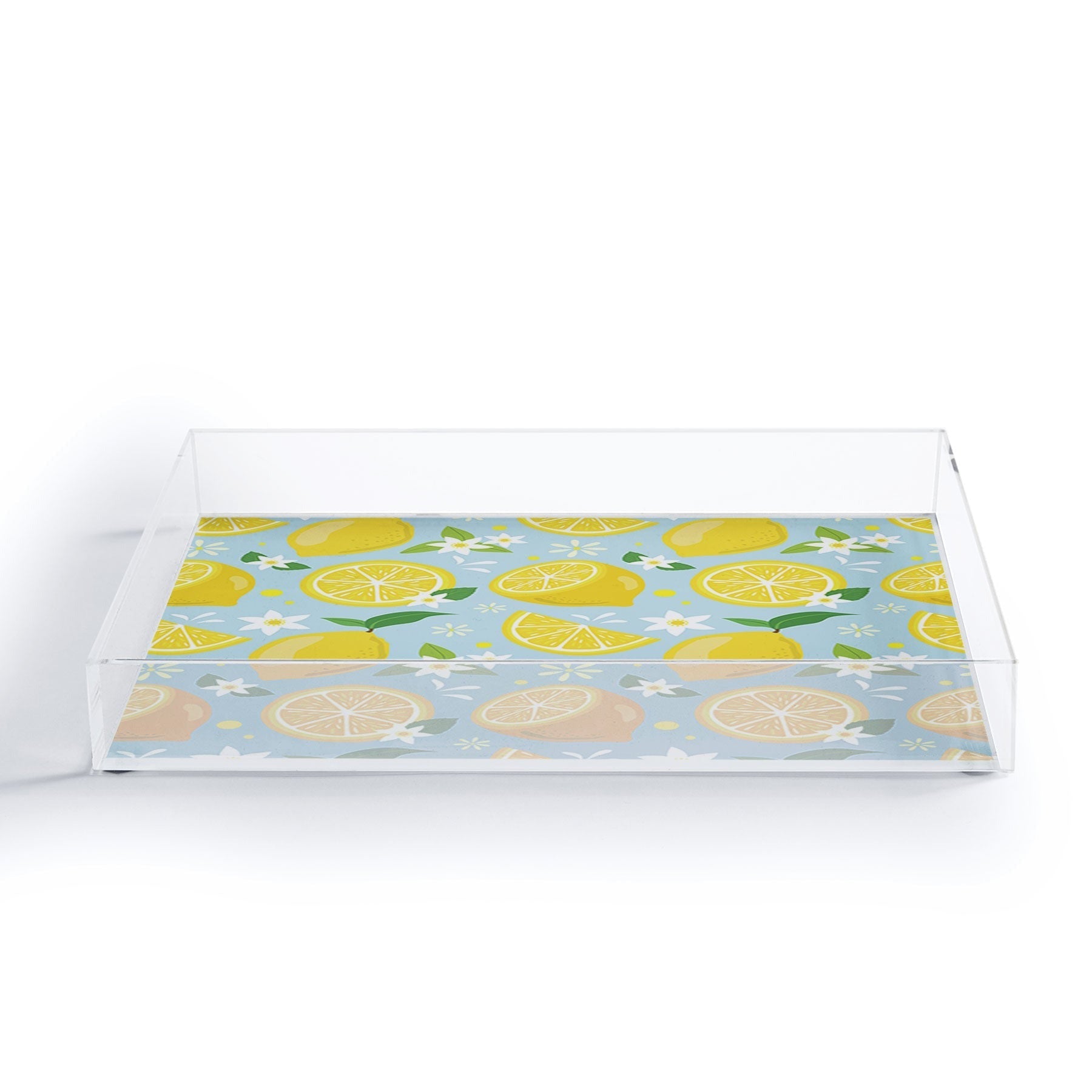 Design by Spark Lemony Fresh Florals Acrylic Tray