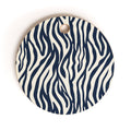 Avenie BR Navy Tiger Stripes Cutting Board Round