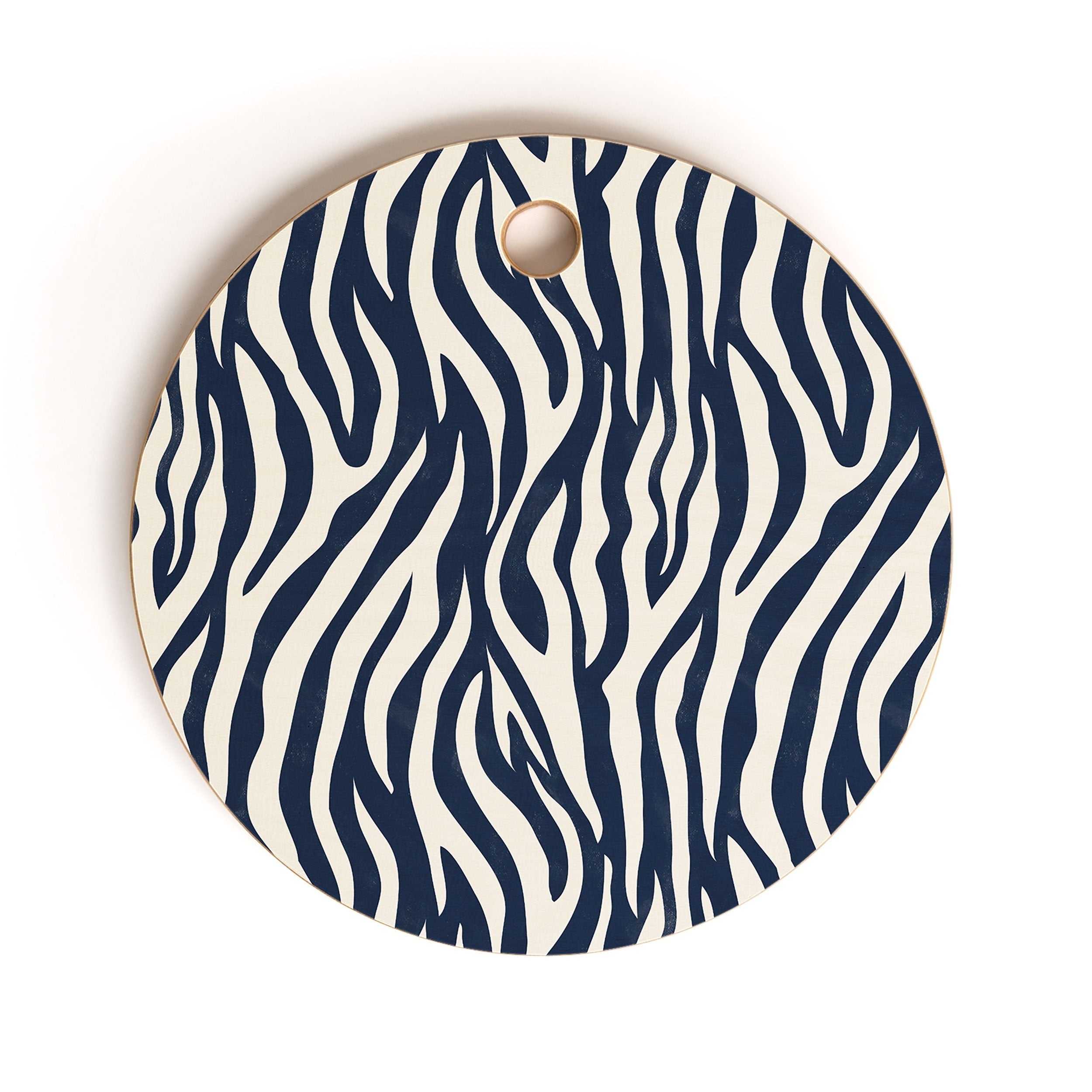 Avenie BR Navy Tiger Stripes Cutting Board Round