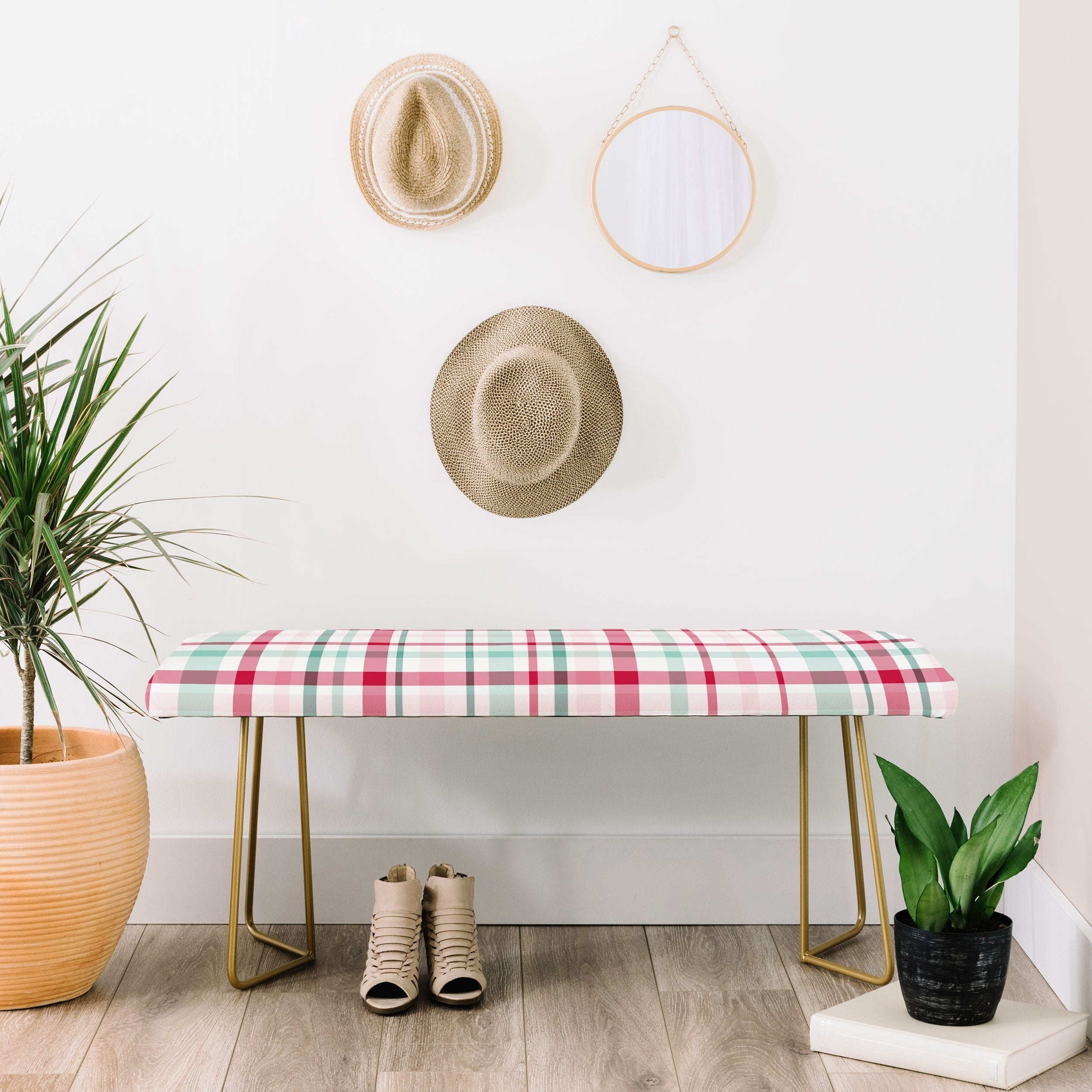 Lisa Argyropoulos Merry Vintage Plaid Bench