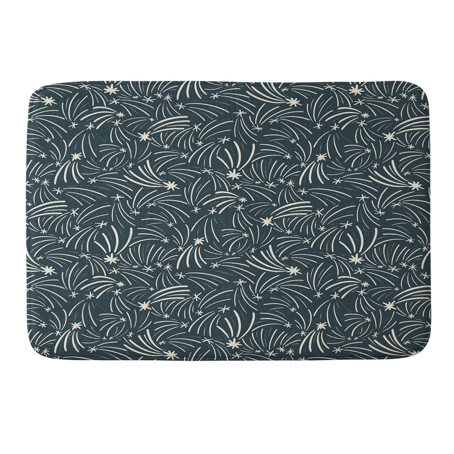 Little Om Pattern Shooting Stars blue Memory Foam Bath Mat