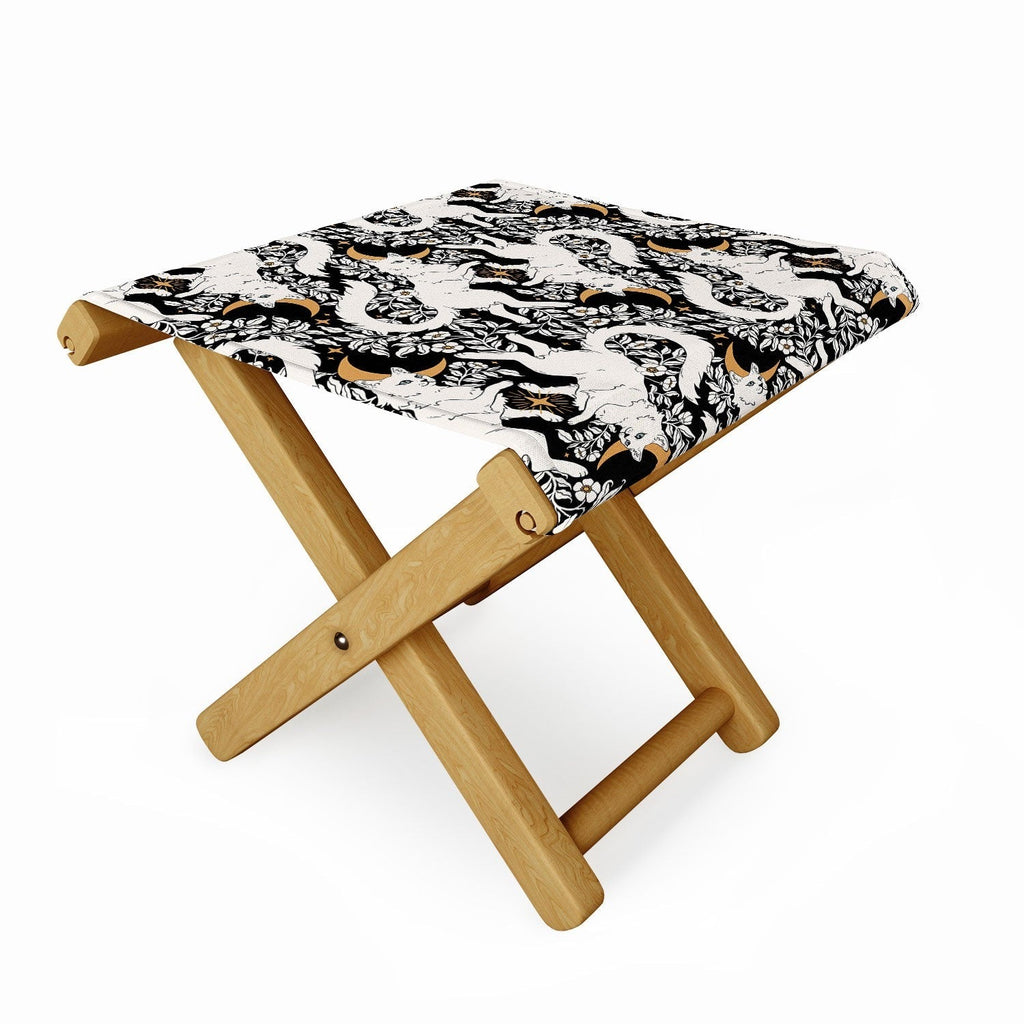 Avenie Celestial Cats Gold Folding Stool