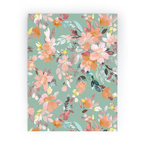 Ninola Design Botanic Retreat Floral Oleander Whimsical Teal Green Mini Art Print