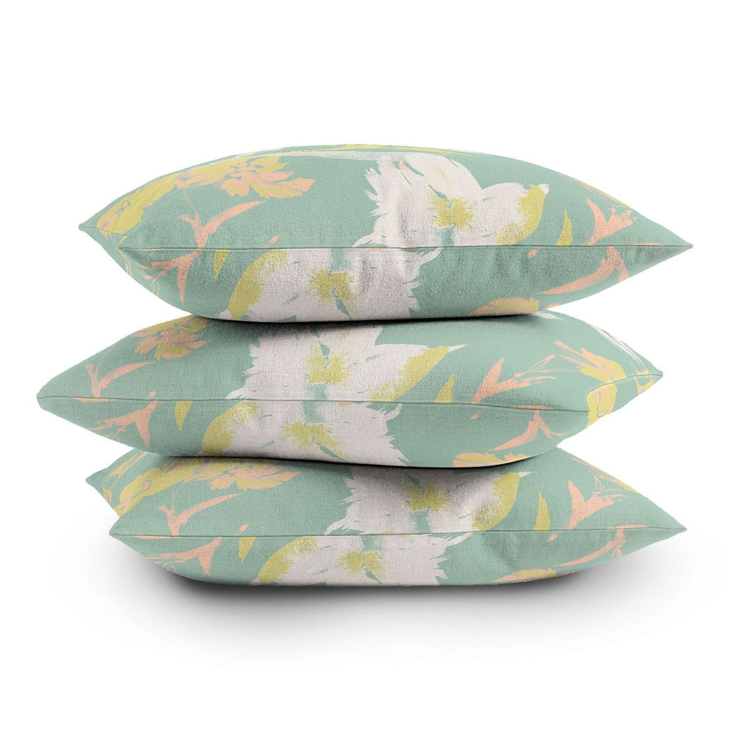 Gabriela Fuente Emma Floral Mint Outdoor Throw Pillow
