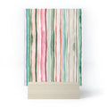 Ninola Design Botanic Retreat Watercolor Stripes Green Orange Red Mini Art Print