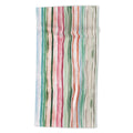 Ninola Design Botanic Retreat Watercolor Stripes Green Orange Red Beach Towel