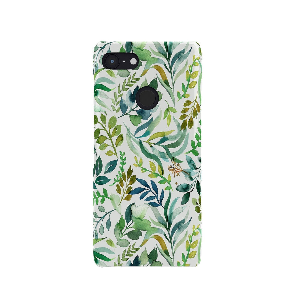 Ninola Design Botanic Retreat Loose Botanical Leaves Watercolor Green Phone Case
