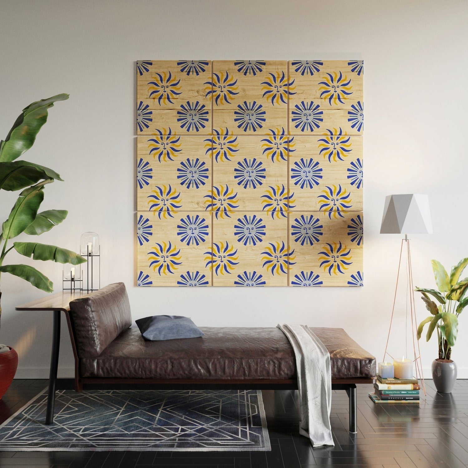 Design by Spark Dolce Vita Radial Sun Flames Wood Wall Mural