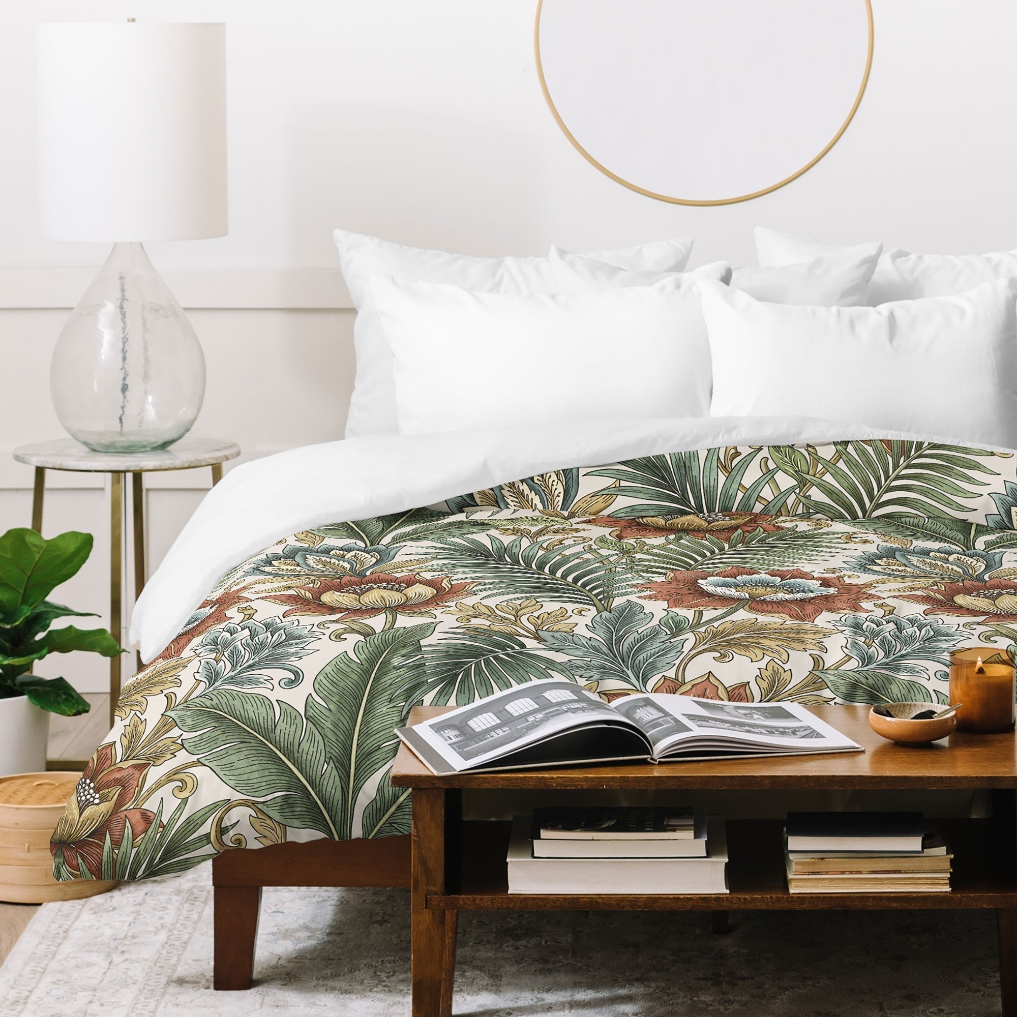 Marta Barragan Camarasa Retro Jungle Garden Duvet Cover