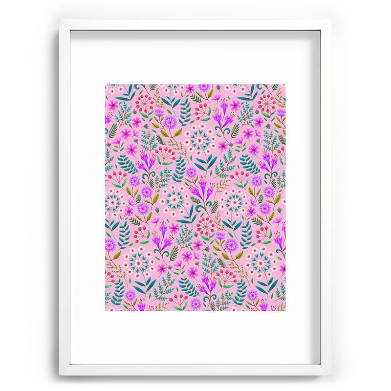 Pimlada Phuapradit Ditsy Purple Floral Half Drop Recessed Framing Rectangle