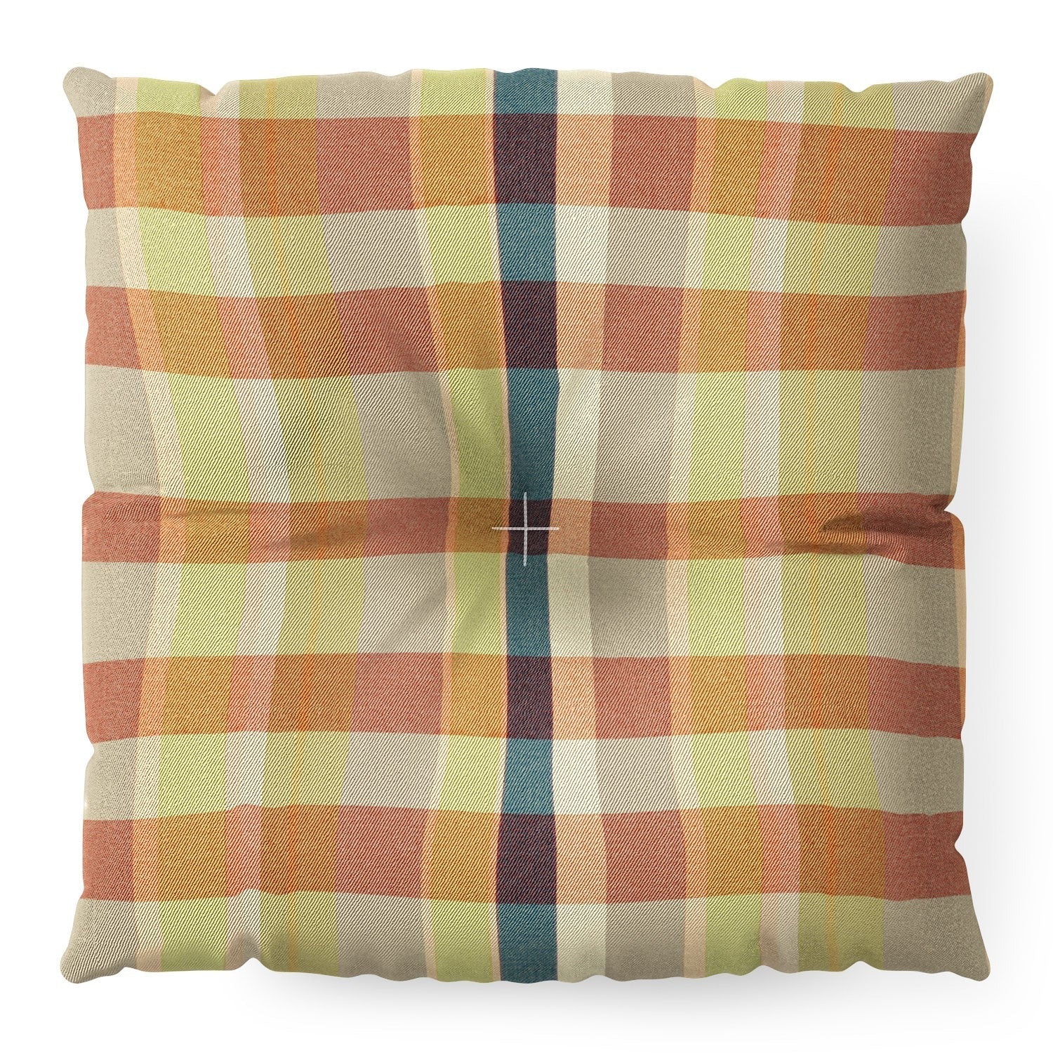 Marta Barragan Camarasa Retro Picnic Plaid Warm Tones Floor Pillow Square