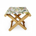 Ninola Design Botanic Retreat Tropical Jungle Leaves Botanical Green Orange Folding Stool