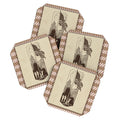 DENY Designs Flag Raisers Striped Square Coaster Set