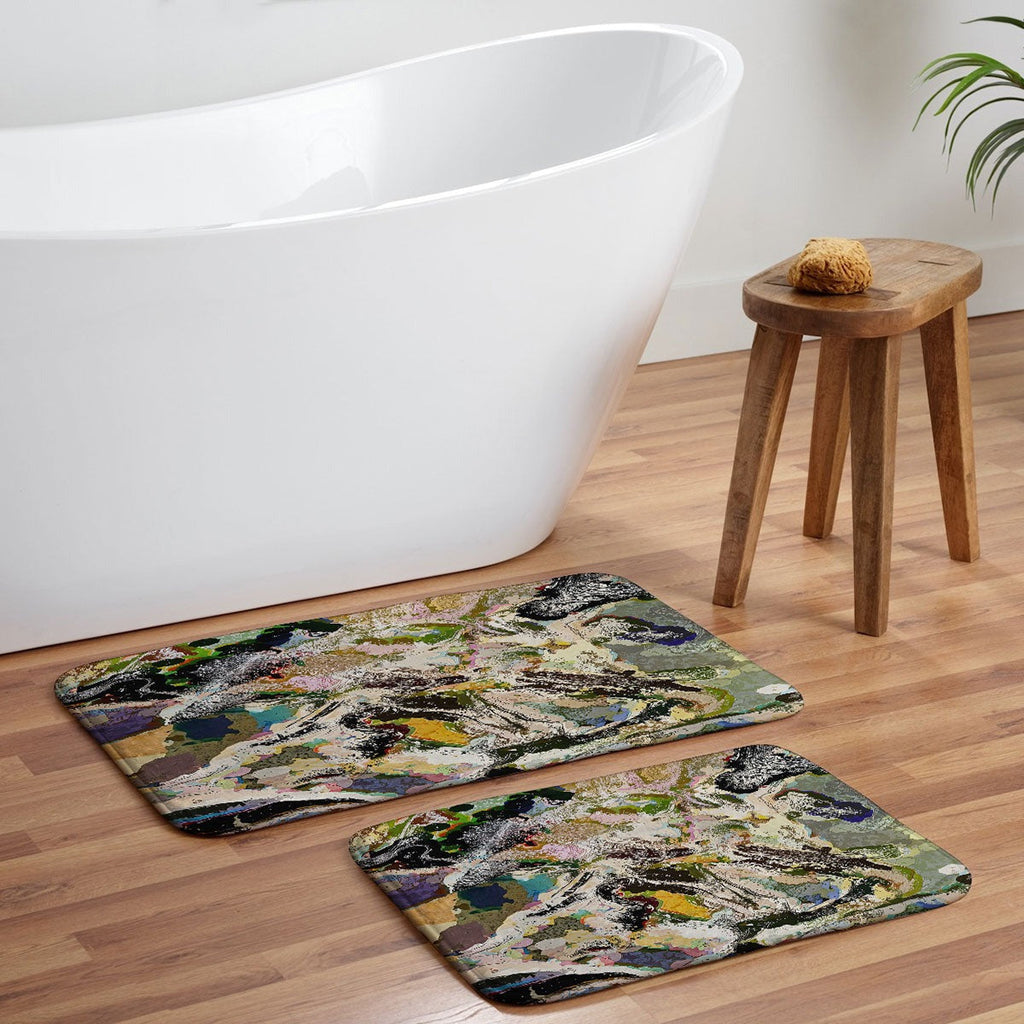 83 Oranges Echoes Beneath the Surface Memory Foam Bath Mat