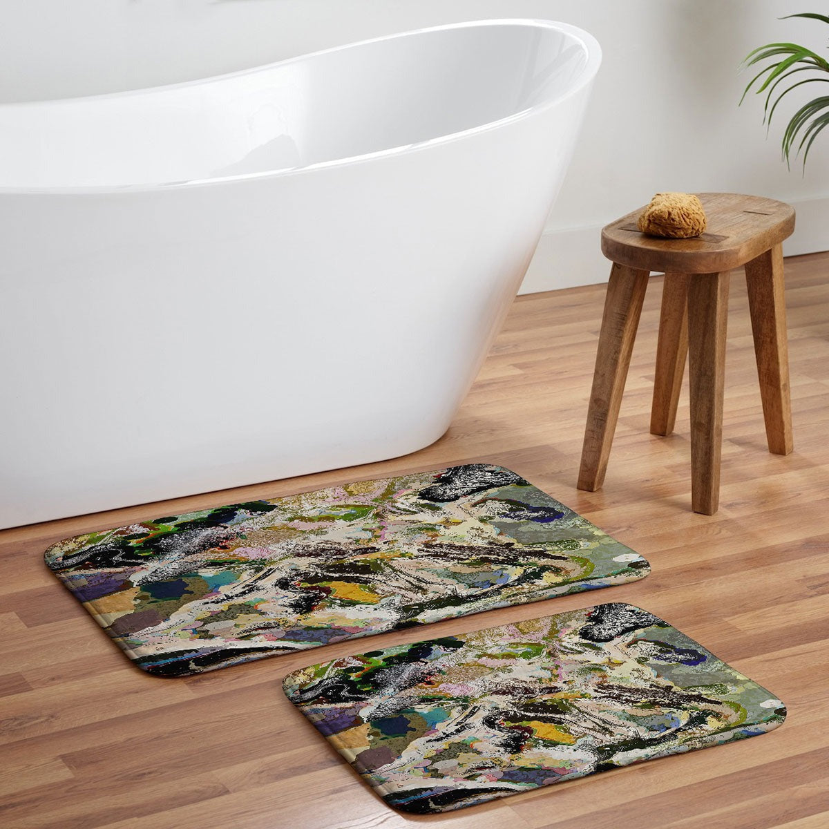 83 Oranges Echoes Beneath the Surface Memory Foam Bath Mat