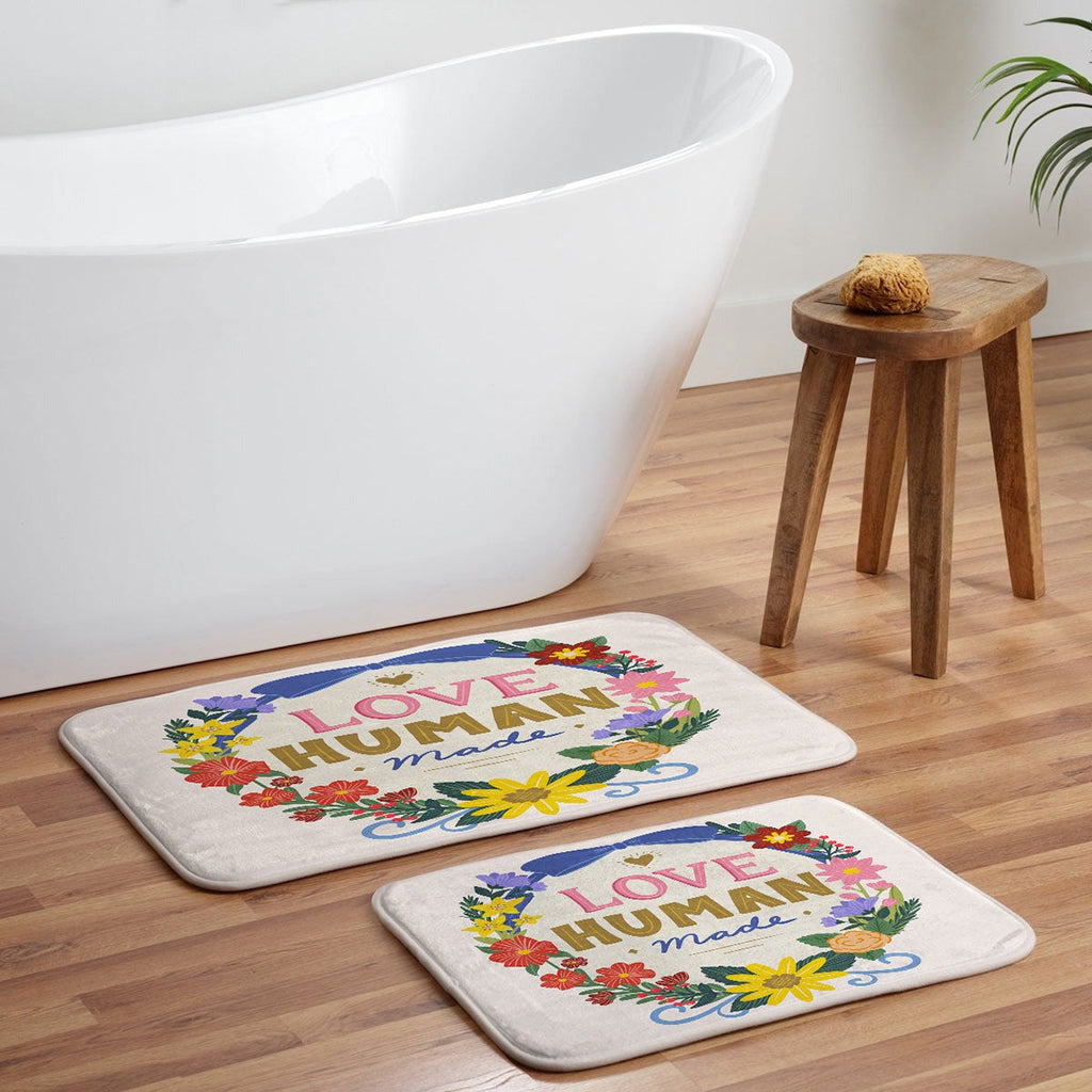 Design by Spark Love Human Made Floral Wreath Memory Foam Bath Mat