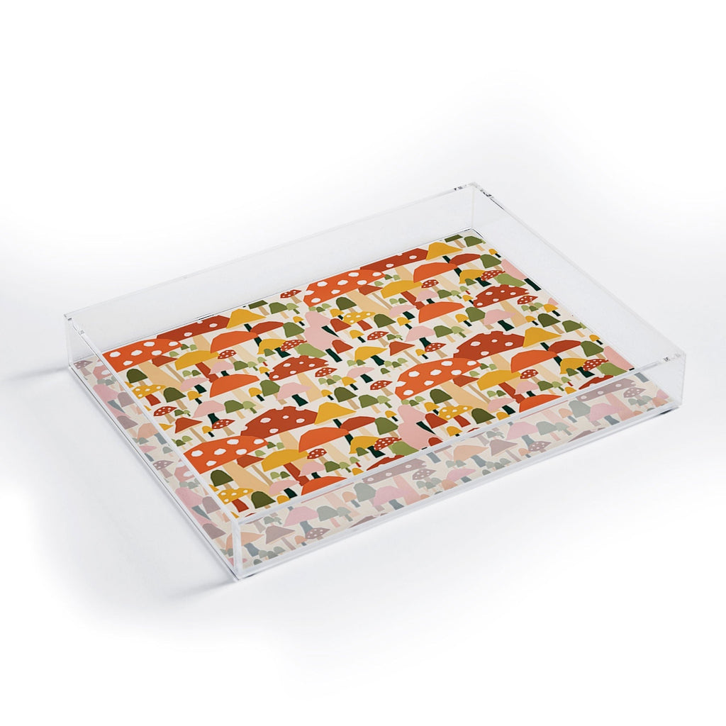 Valeria Frustaci autumnal mushrooms Acrylic Tray