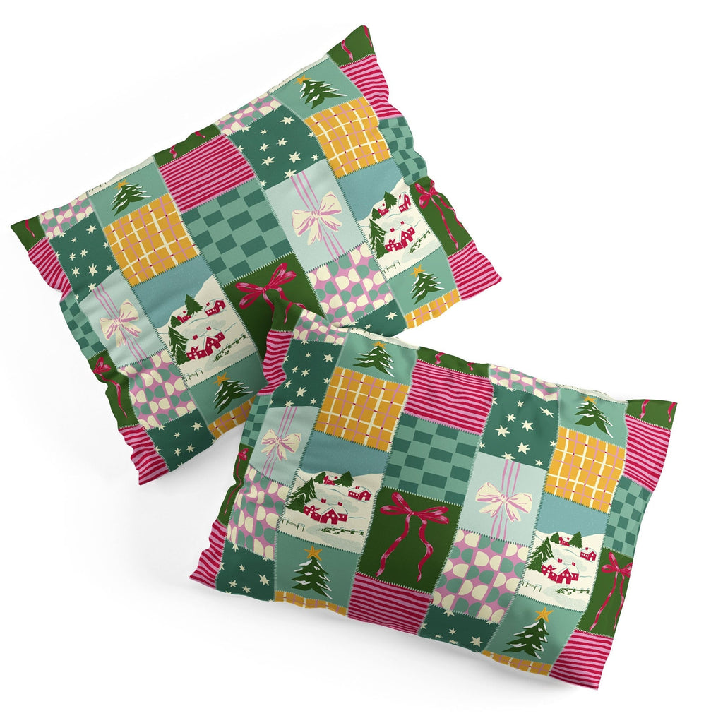 LouBruzzoni Cozy Christmas Patchwork Pillow Shams