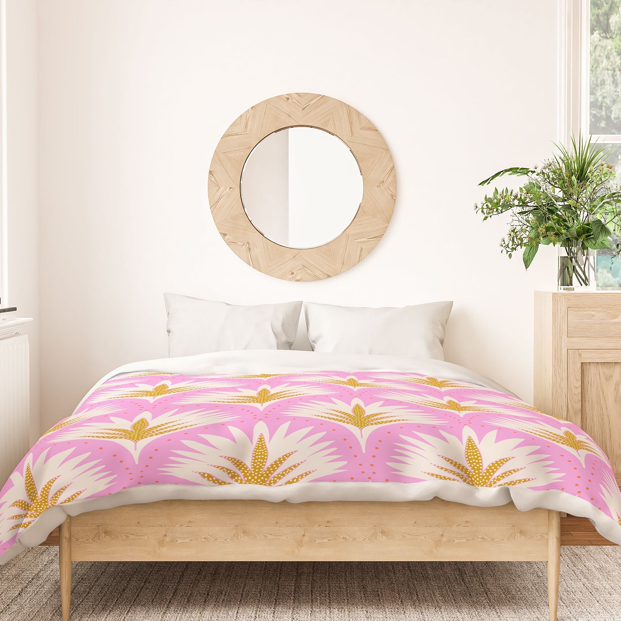 Jennifer Labre Pink Palmetto Duvet Cover