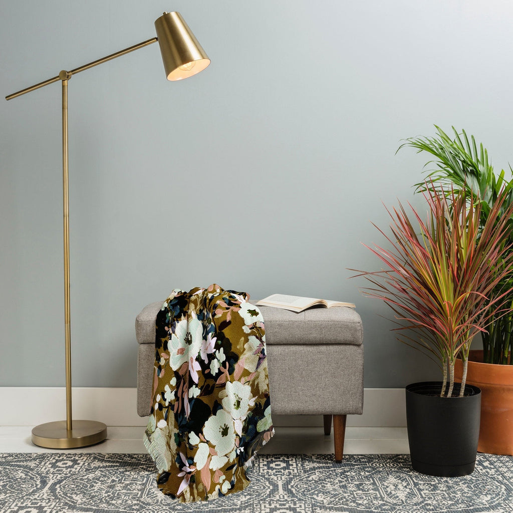 Marta Barragan Camarasa Romantic Floral Fusion Throw Blanket
