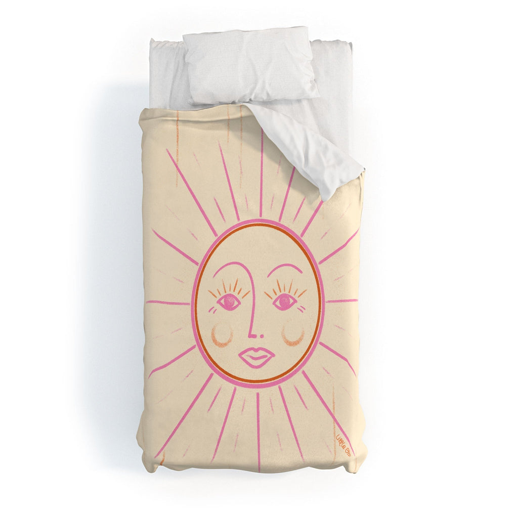 Little Om Celestial Sun cream Duvet Cover