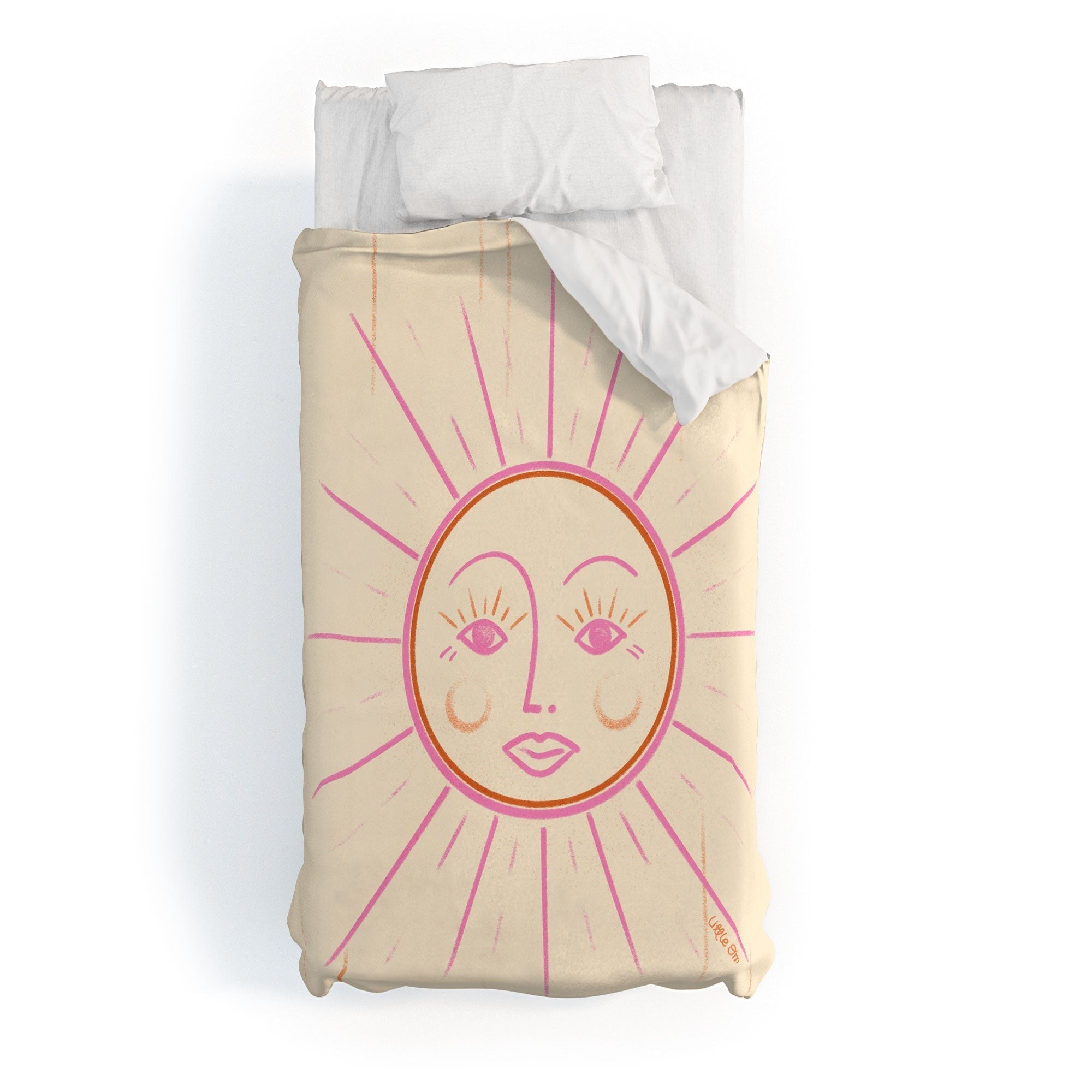 Little Om Celestial Sun cream Duvet Cover