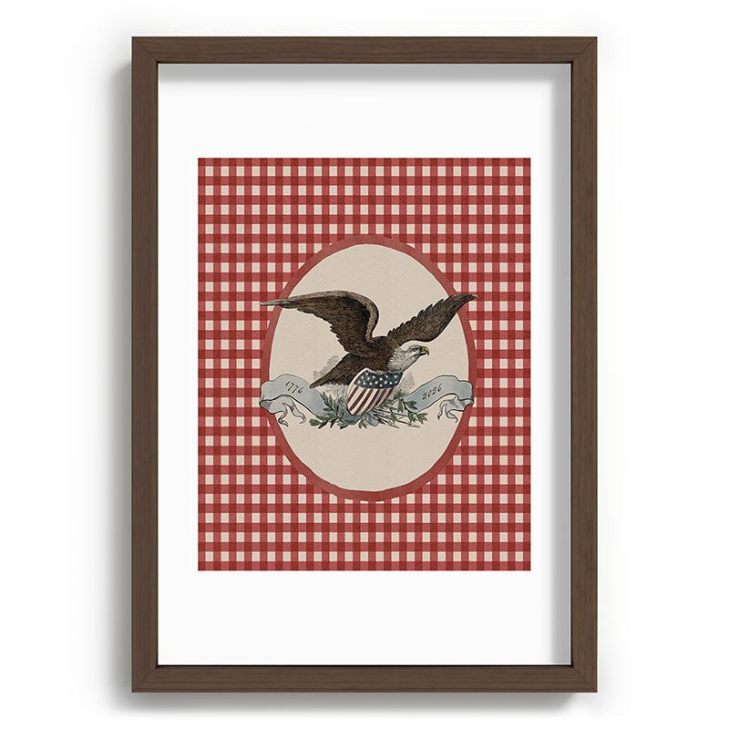 DENY Designs Gingham Eagle Recessed Framing Rectangle