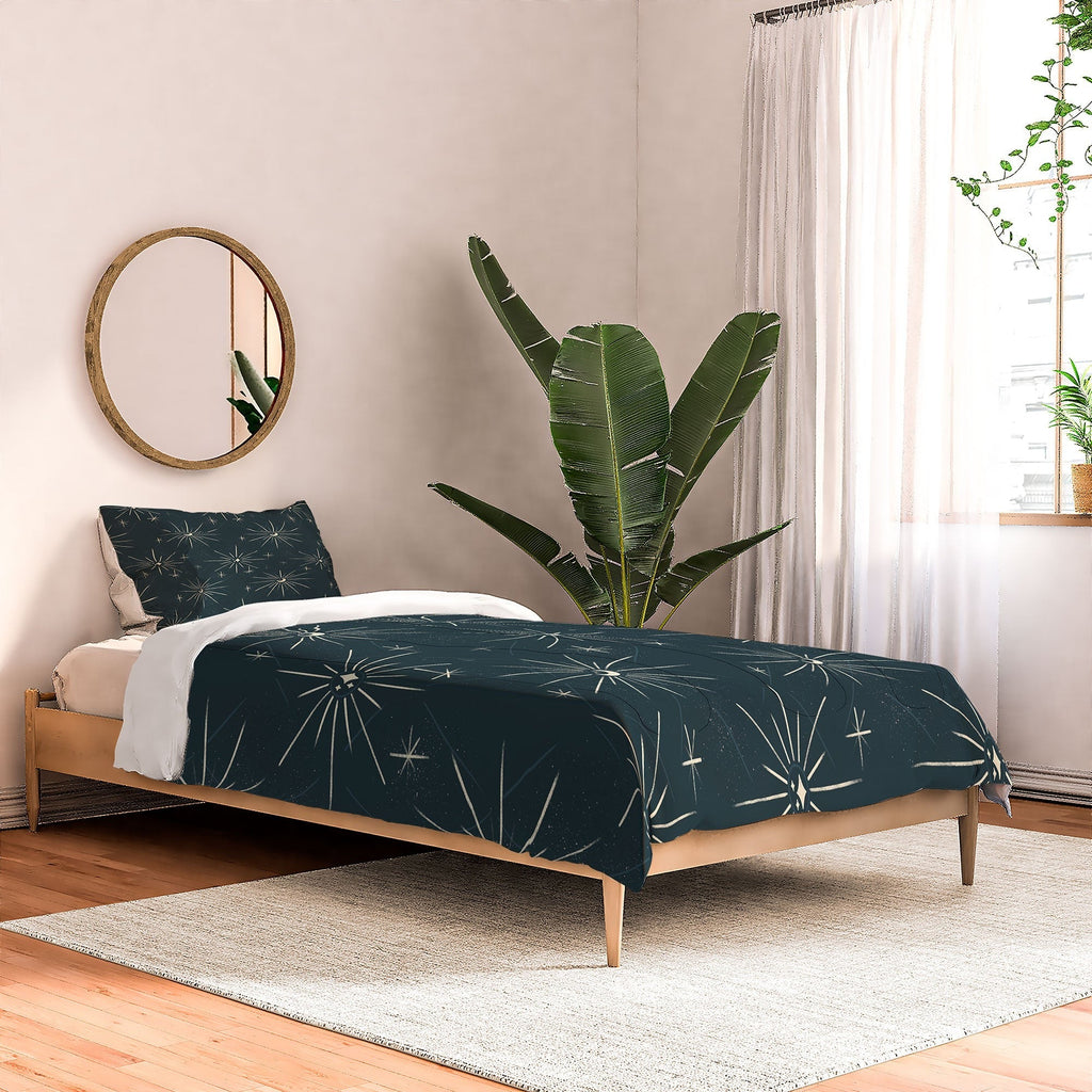 Little Om Pattern Little Moon navy Comforter