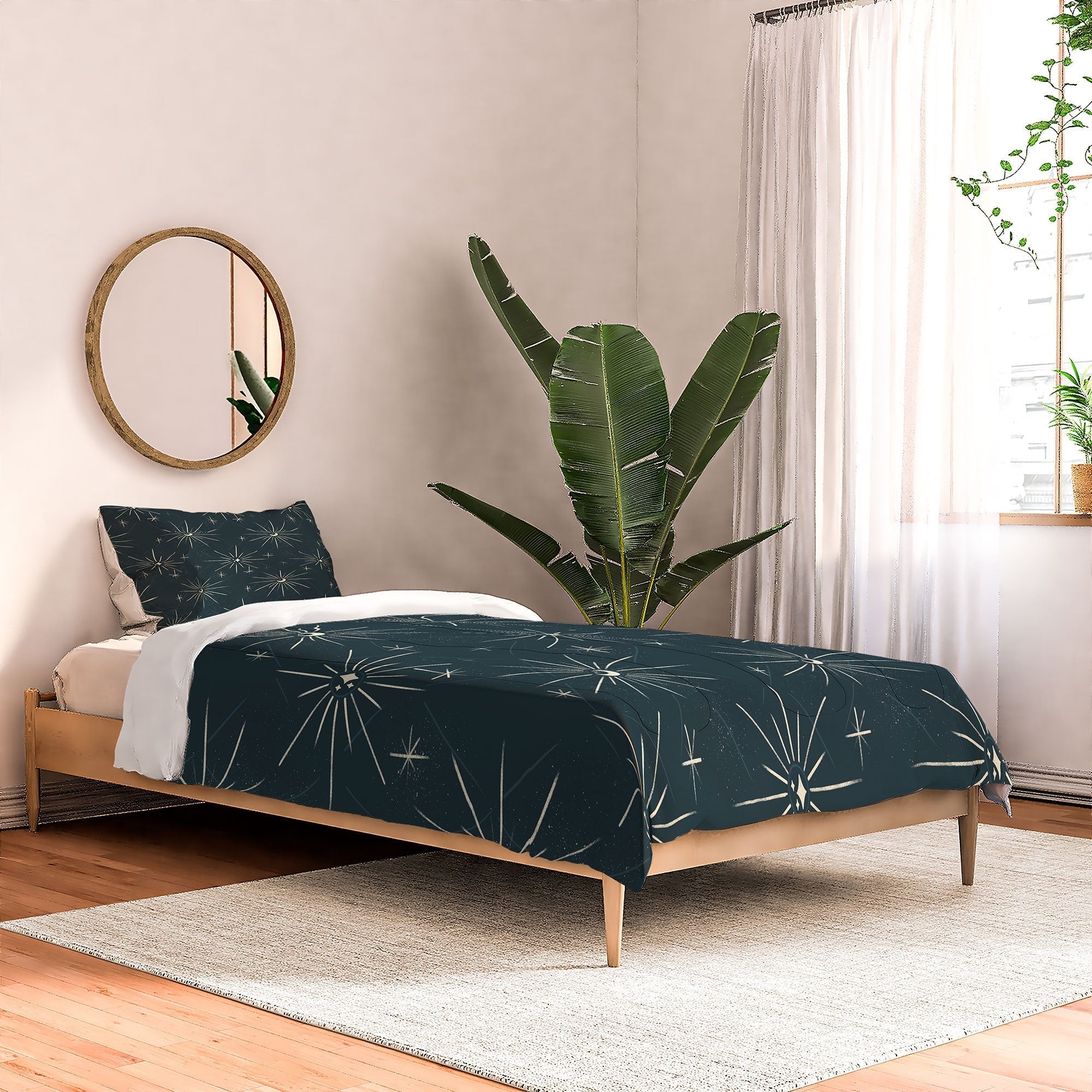 Little Om Pattern Little Moon navy Comforter