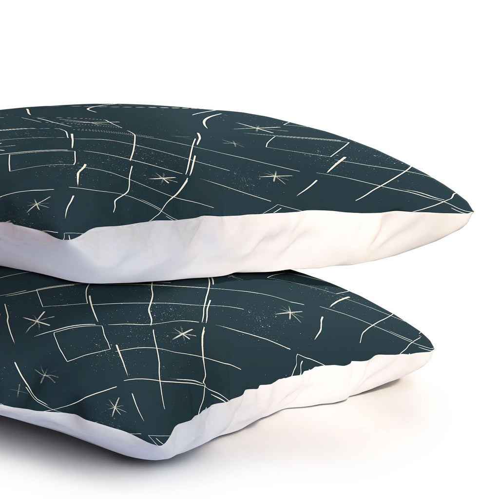 Little Om Starry Web navy Pillow Shams