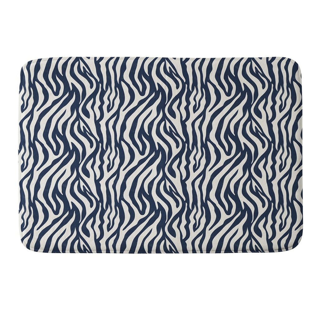 Avenie BR Navy Tiger Stripes Memory Foam Bath Mat