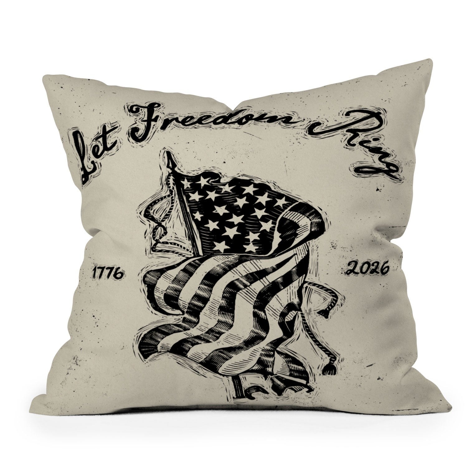 DENY Designs Let Freedom Ring Block Outdoor Throw Pillow