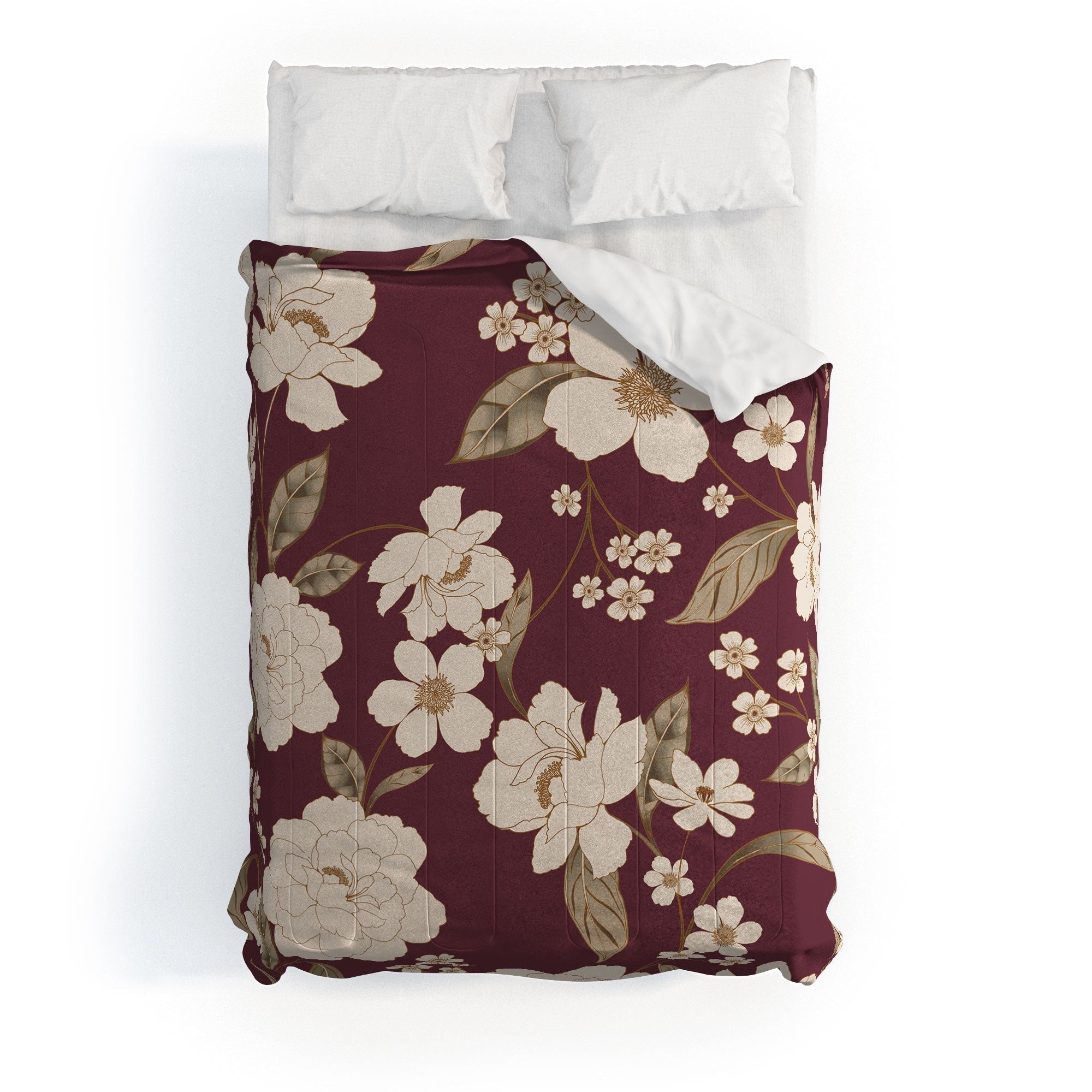 Gabriela Fuente Burgundy Floral Roberta Comforter
