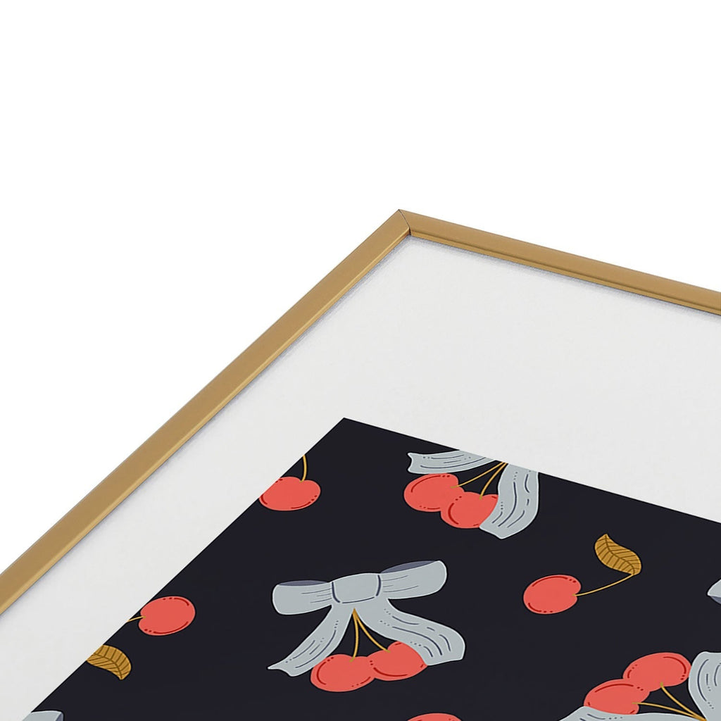 Jennifer Labre Cherries and Bows Metal Framed Art Print