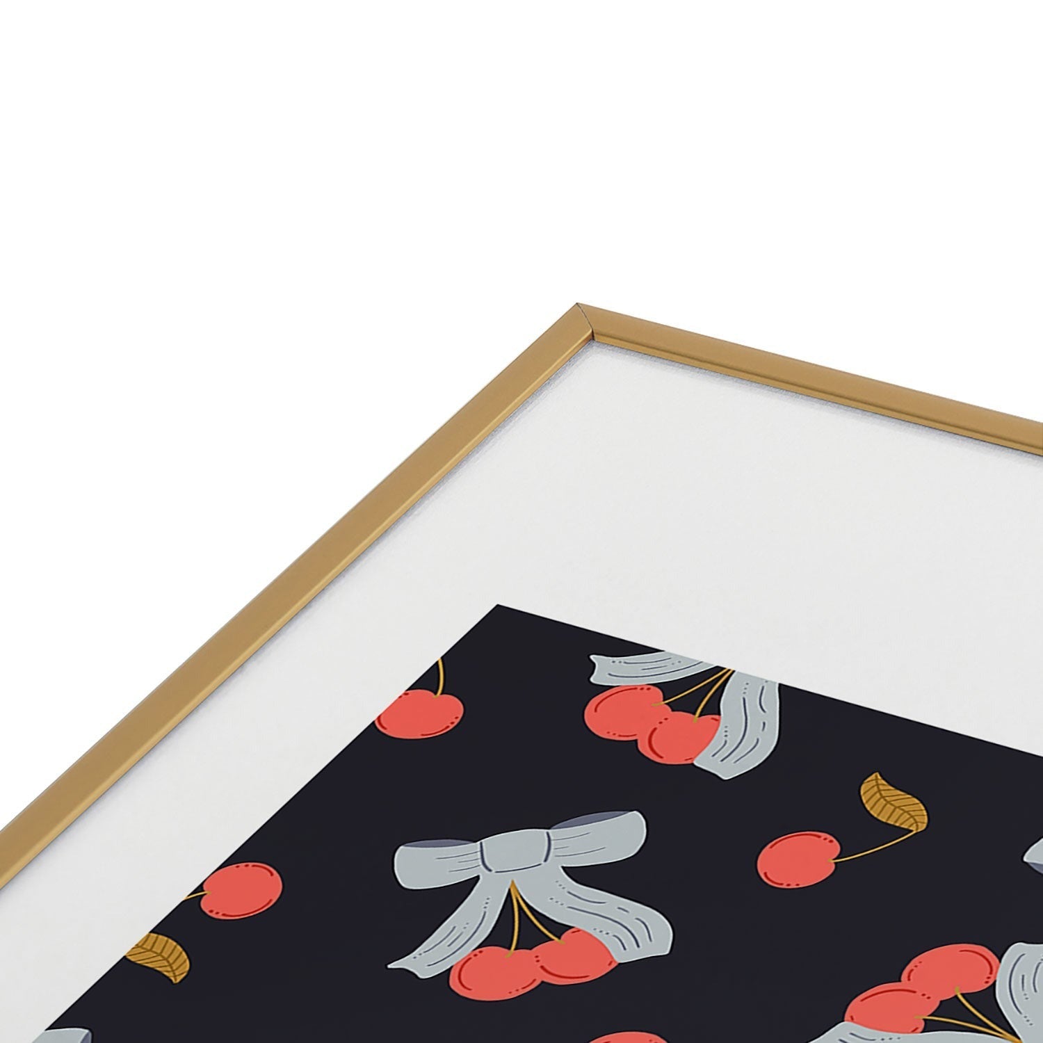Jennifer Labre Cherries and Bows Metal Framed Art Print