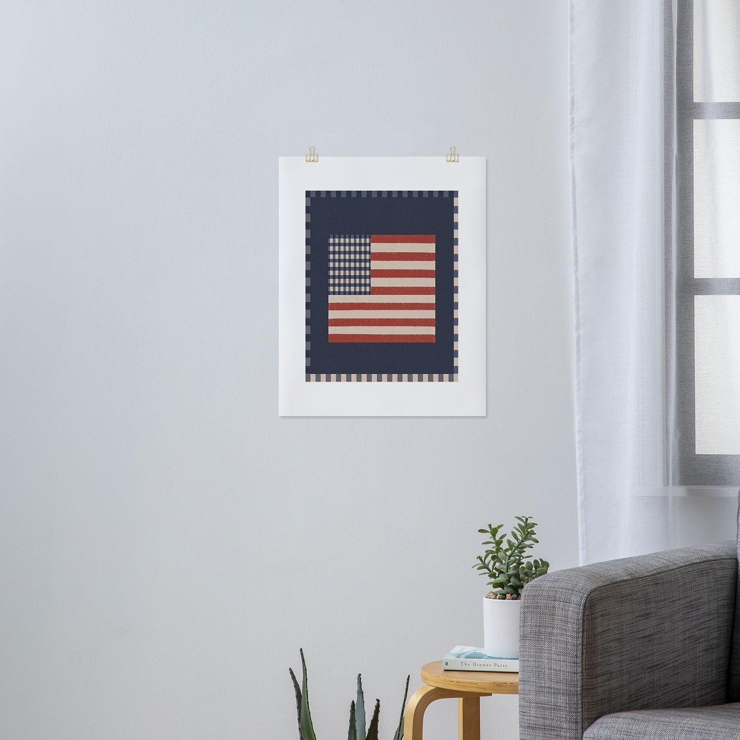 DENY Designs Gingham Flag Art Print