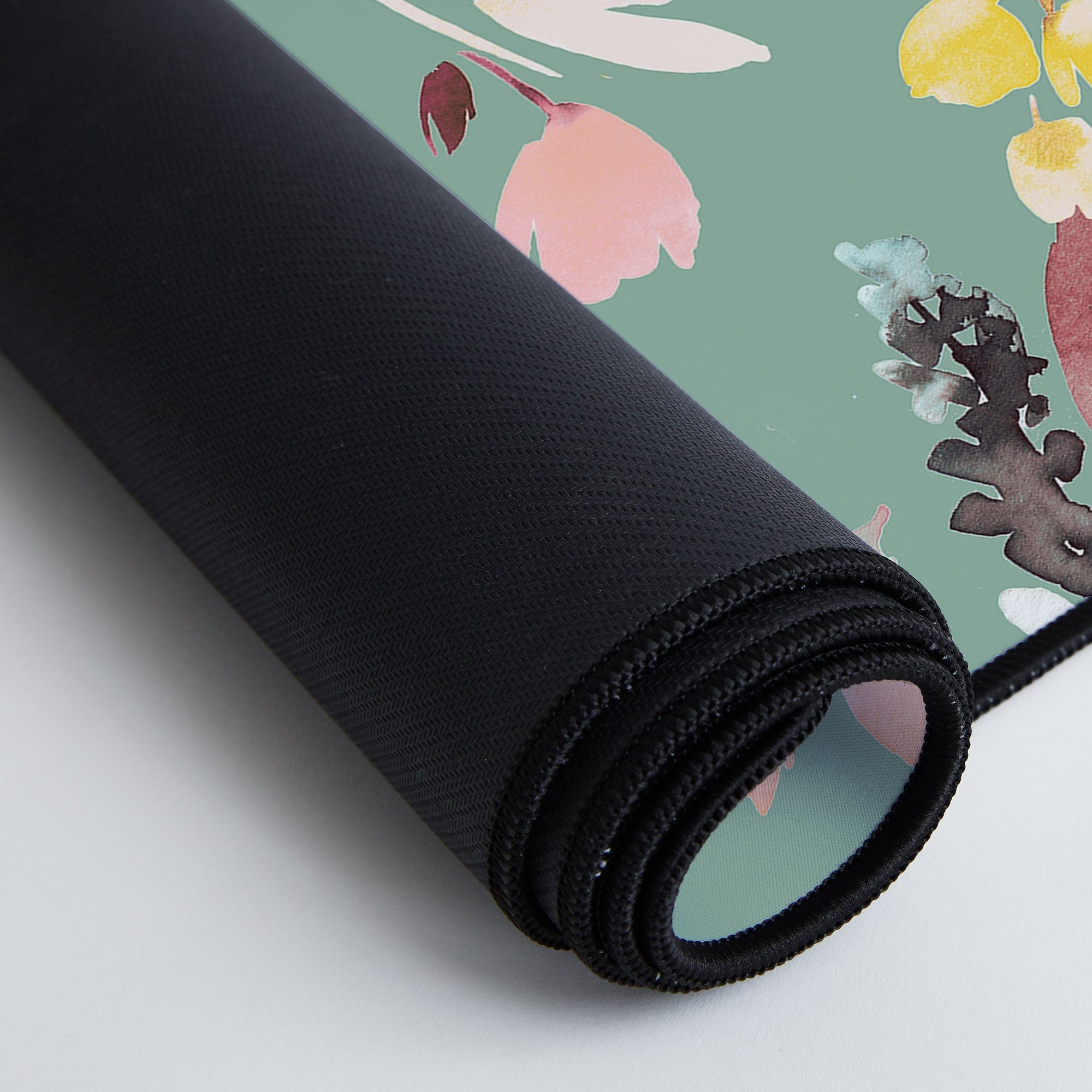 Ninola Design Botanic Retreat Floral Oleander Whimsical Teal Green Desk Mat
