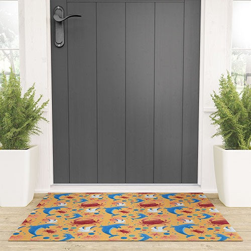 Seta Zakian Sailing Sealife yellow Welcome Mat